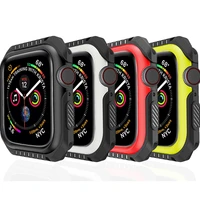 siliconehard armor case for apple watch 4 5 40mm 44mm frame full protective bumper cover for iwatch 3 2 1 38mm 42mm