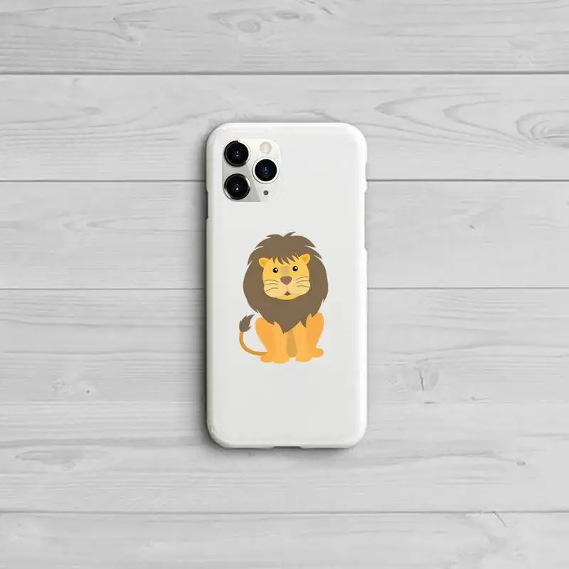 

Cute cartoon little lion Phone Case Candy Color for iPhone 11 12 pro XS MAX 8 7 6 6S Plus X 5S SE 2020 XR