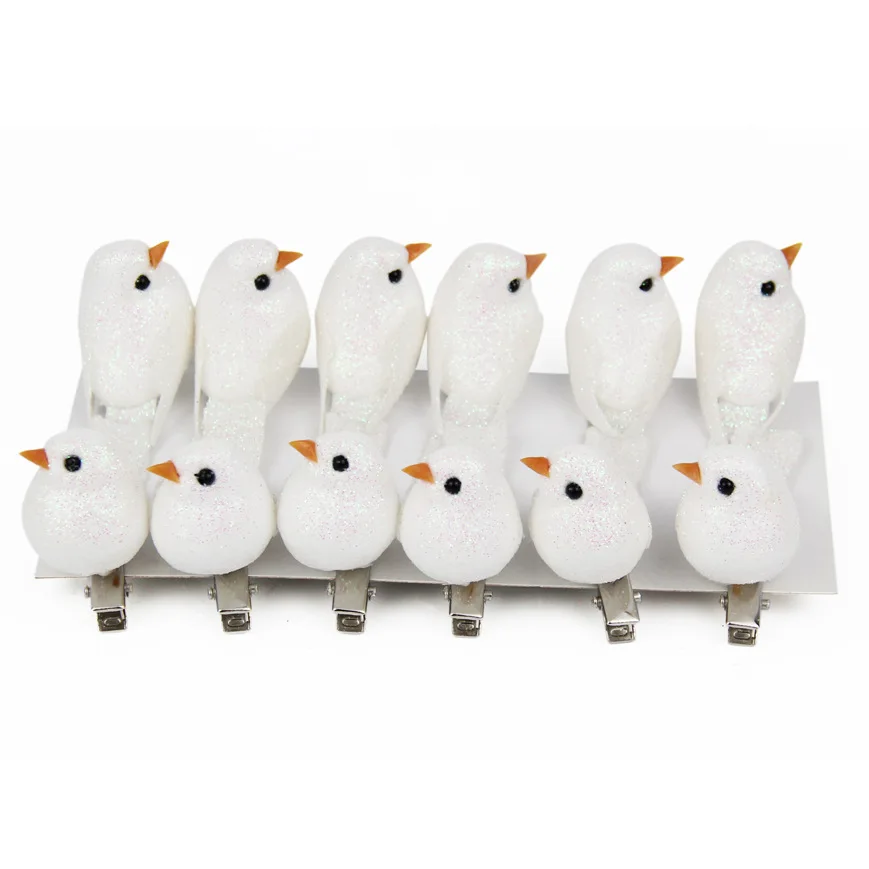 

Рождественские декоративные птицы из пенопласта 12 шт.