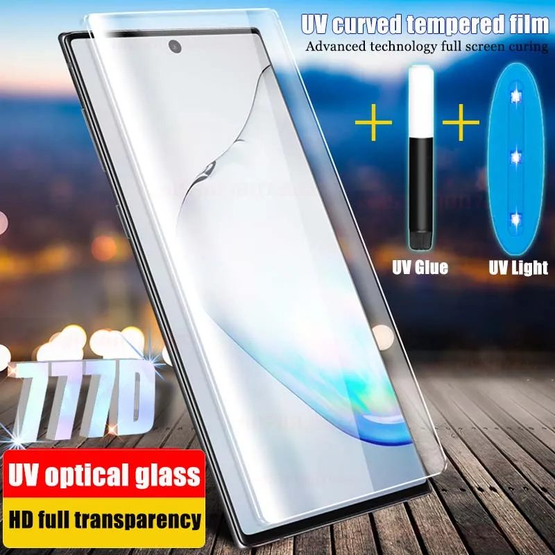 Защита экрана для Samsung Galaxy S10 S8 S9 S20 Plus УФ закаленное стекло Note 10 8 9 20
