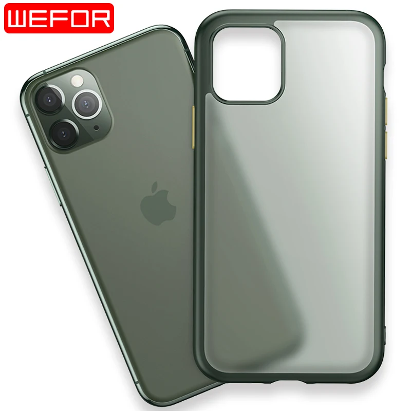 Для iPhone 11 Pro Max 8 7 6 Plus чехол ударопрочный противоударный полупрозрачный матовый