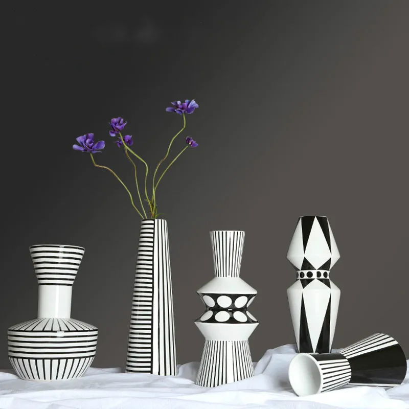 Керамическая ваза в скандинавском стиле украшение для гостиной аксессуары