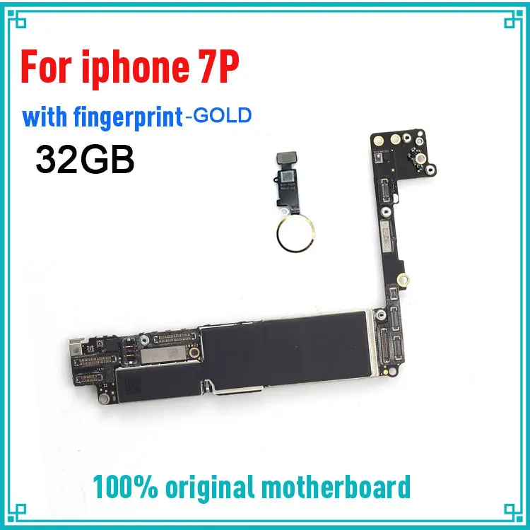 32GB(Gold) Заводская разблокированная для Apple iphone 7 Plus материнская плата с/без сенсорного ID, без iCloud для iphone 7 Plus 7 P материнская плата - Color: 32GB(Gold)