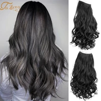 talang no clip no glue invisible halo hair extension182224 black long curly hair synthetic heat resistant string hairpiece