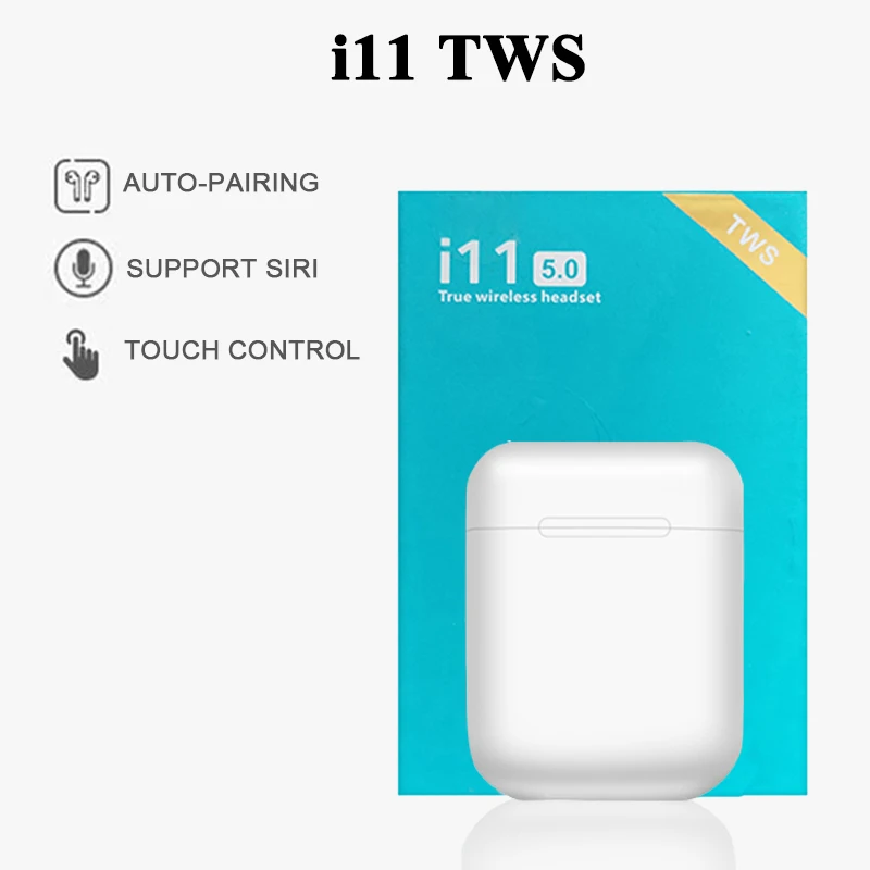 5.0 with box i11 TWS Bluetooth 5.0 Wireless Earphones Earpieces mini Earbuds i7s With Mic blue box For iPhone Samsung - Цвет: 5.0 with box