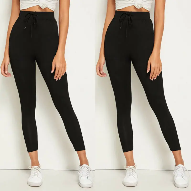 Женские модные однотонные пикантные женские спортивные брюки с завышенной