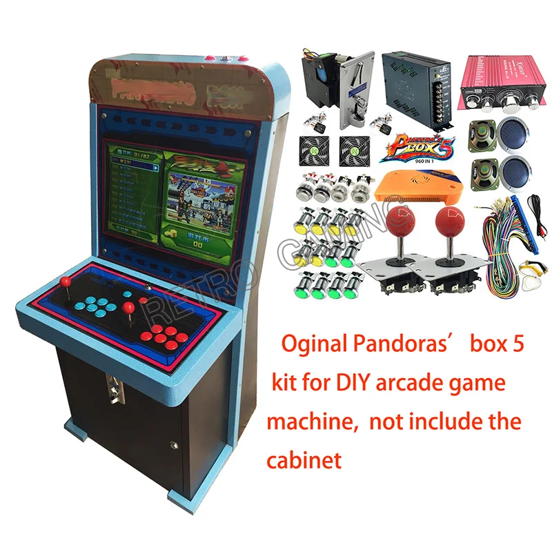 

960 в 1 Pandora Box 5 DIY аркадная игра машина комплект с источником питания Jamma жгут копия sanwa Джойстик светодиодный Кнопка монета акцептор