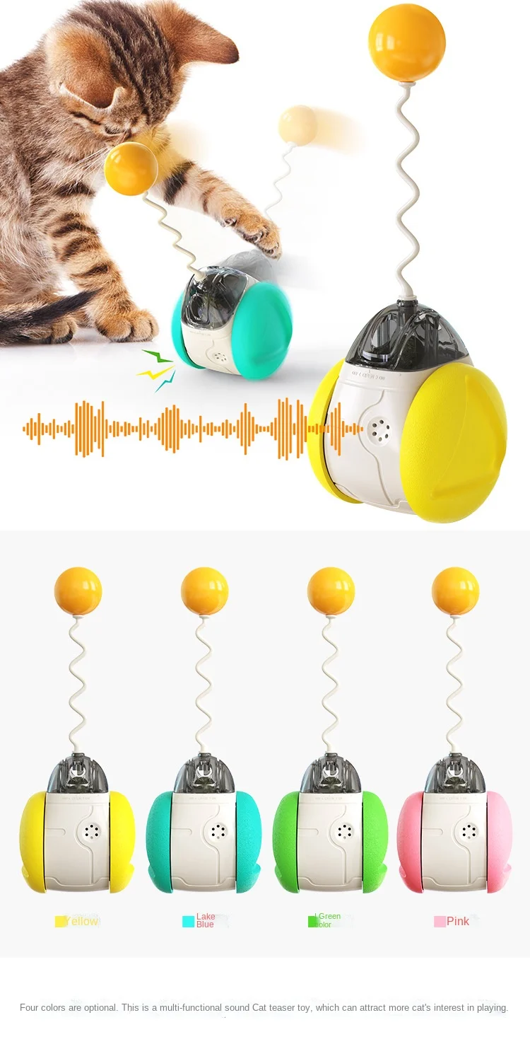 

New Amazon cross border sounding tumbler feather tease cat baseball cat toy