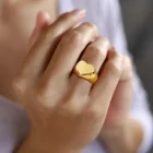 Персонализированные штампованные кольца в виде сердца, Бесплатная гравировка, имя, Индивидуальные Кольца для женщин, подарок для нее