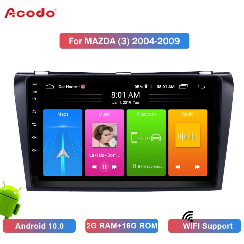 Автомобильная Мультимедийная система ACODO 2 Гб ОЗУ + 16 ПЗУ Android 10 0 для Mazda 3 2004 2013 GPS