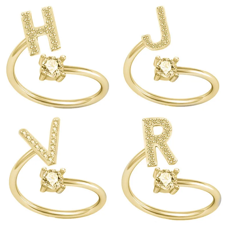 26 алфавит хрустальные кольца золотого и серебряного цвета идентификационная