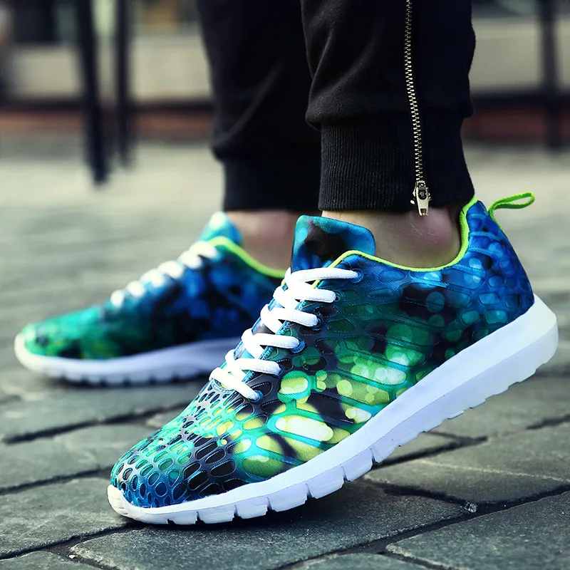 Summer Fashion Colorful Running Shoes Men Women Breathable Weave Sport Shoes Men Lightweight Gym Sneakers Men zapatillas hombre