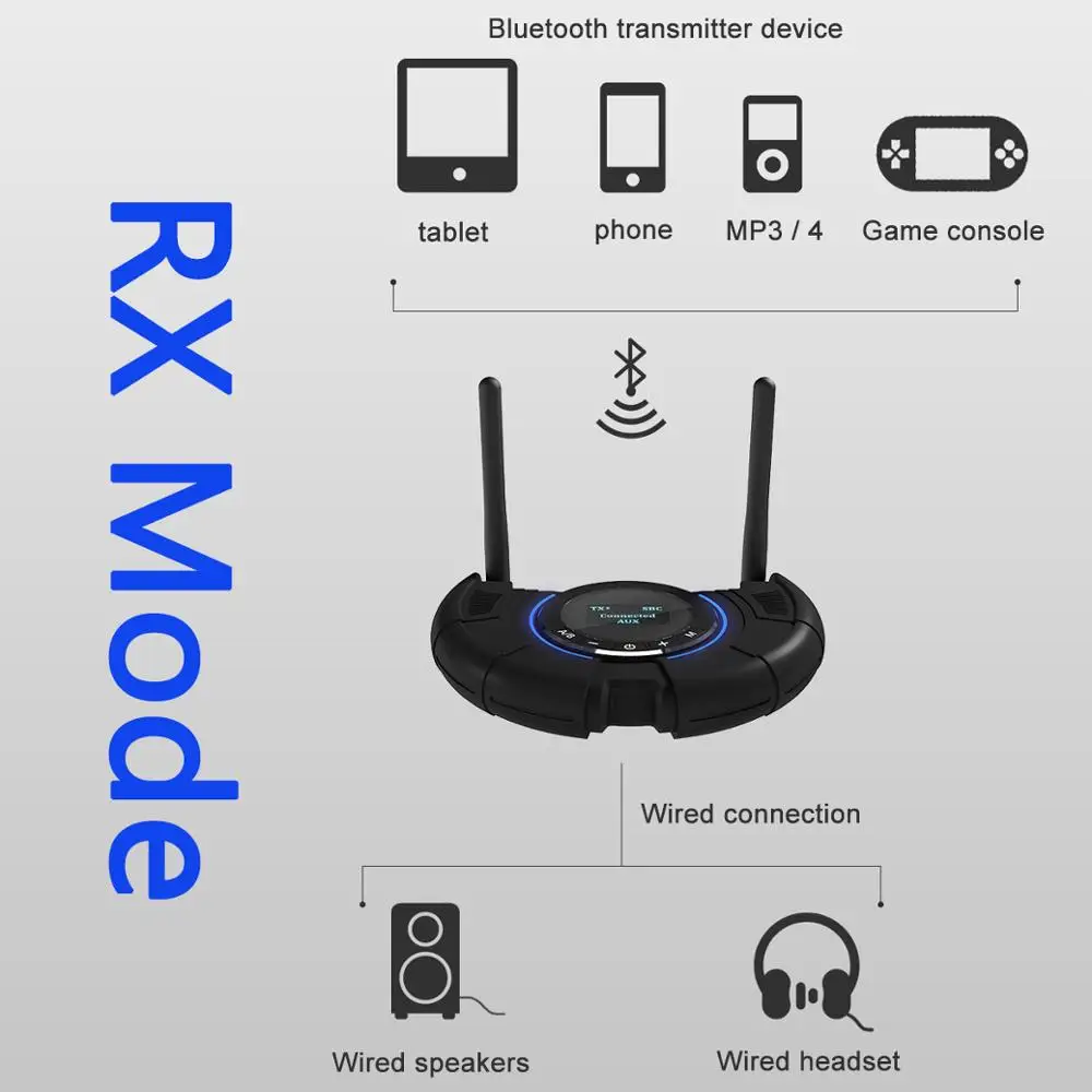 Беспроводной передатчик VAORLO APTX HD Bluetooth 5 0 управление через приложение стерео для