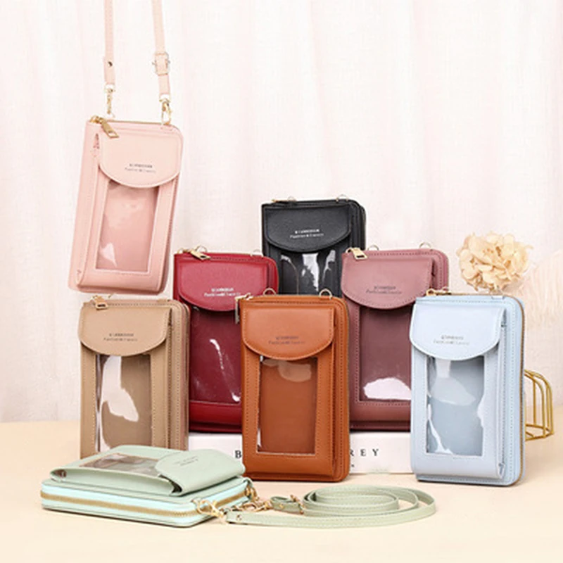 

Fashion Women Messenger Bags Handbags Pu Leather Phone Purse Card Holders Large Capacity Shoulder Bags Fashion New Solid Colar