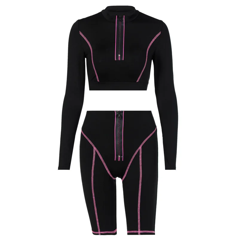 Одежда для отдыха Черная спортивная одежда комплект из двух предметов женский