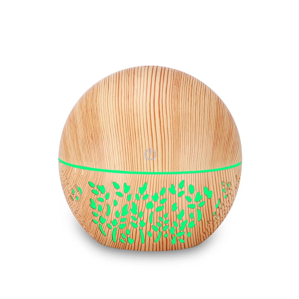 Essential Oil Diffuser Ultrasonic Air Humidifier With Wood Grain Color Changing LED Light Electric Aroma Reed Diffusers | Дом и сад
