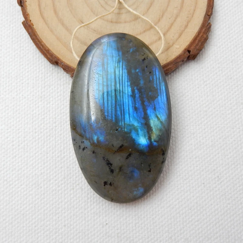 Распродажа 1 шт. Овальный Кулон из натурального камня лабрадорита 53x32x12 мм 32 3 г