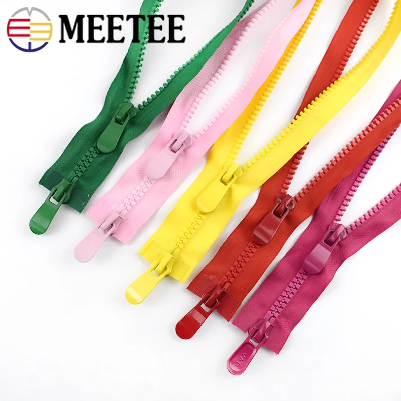 

Meetee 120cm 8# Resin Zippers Open End Double Slider Head Zip for Down Jacket Outdoor Backpack Tent Bag DIY Sewing Accessories