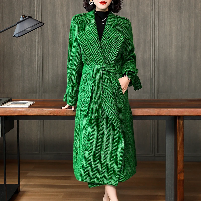 Женское пальто из натурального меха шерстяная куртка на весну и осень женская