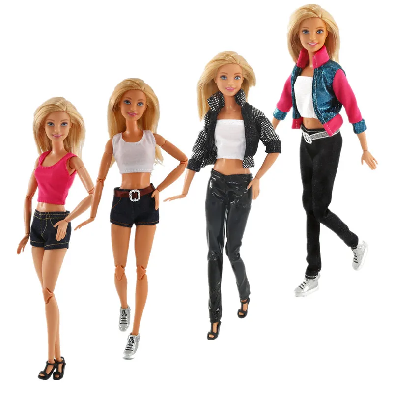 

11.5" Dolls Accessories Casual Wears Tops Trousers For Barbie Doll Clothes Shirt Coat Shorts Pants 1/6 BJD Playhouse Decorations