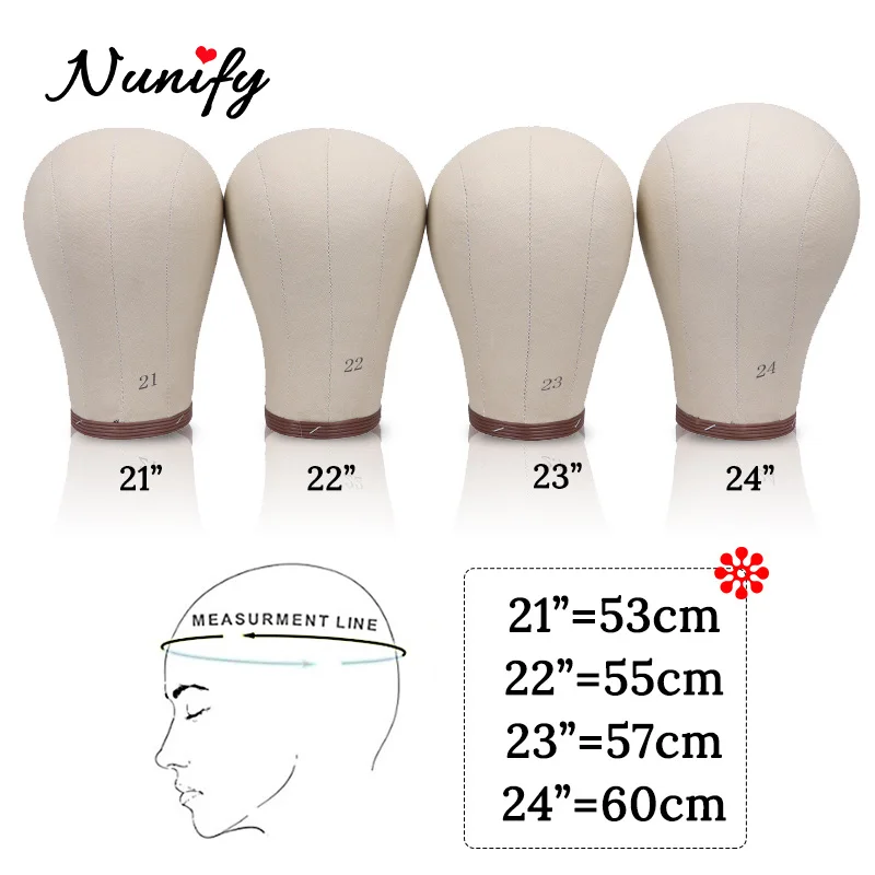 Nunify Canvas Block Head With Real Canvas Material Outside For Making Wigs/Head Weft Toupee And Closure Mannequin Head
