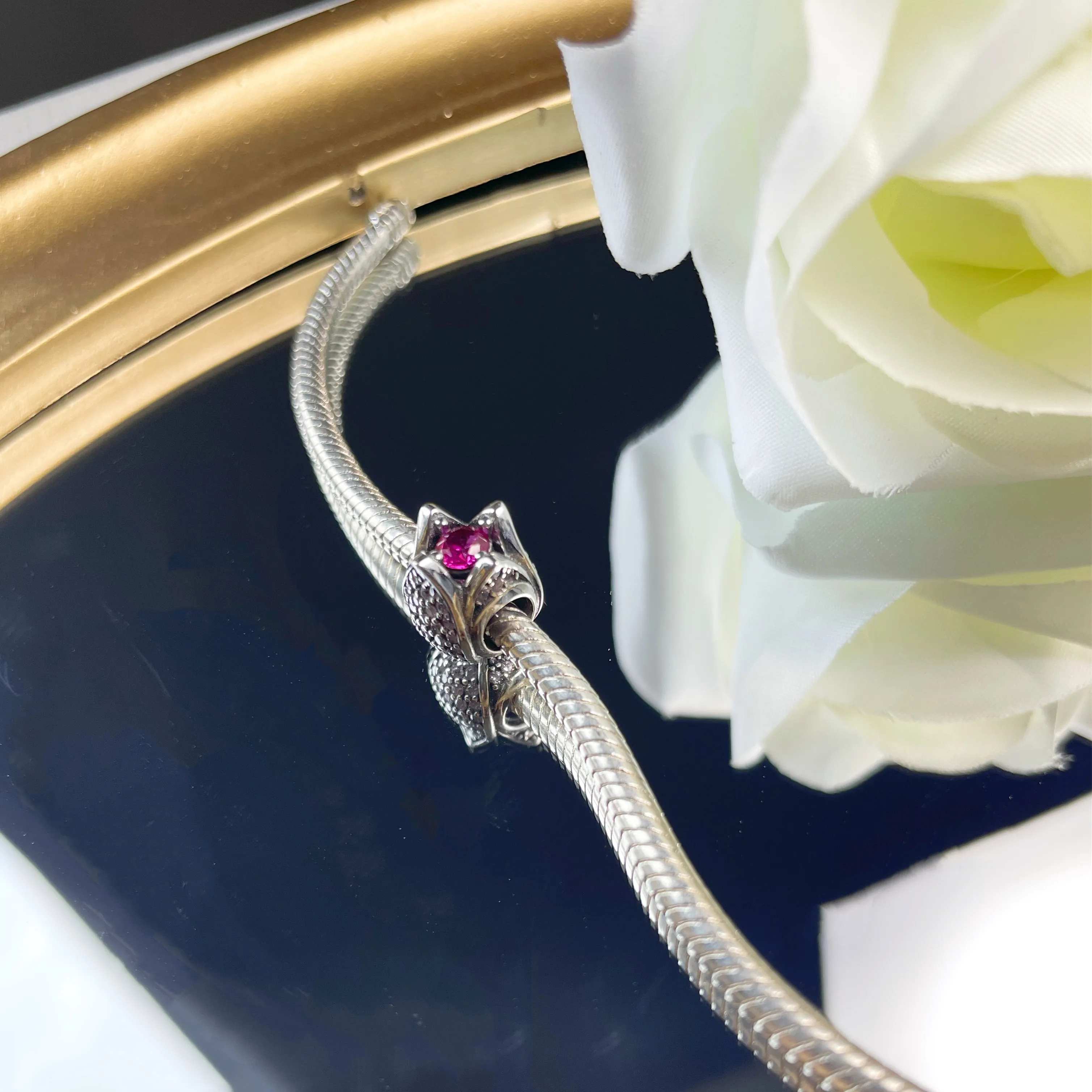 Бусина-Шарм Джек из серебра 925 пробы с красными волосами | Украшения и аксессуары