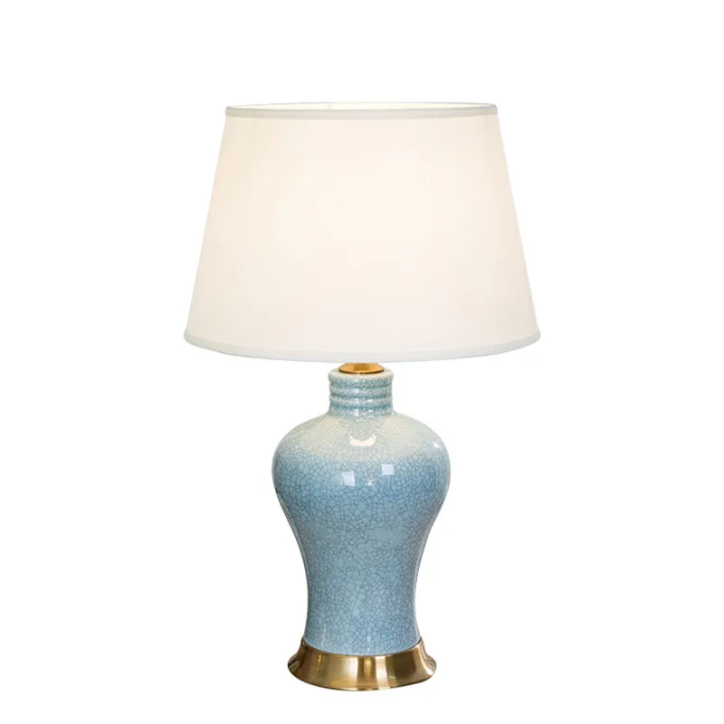 Китайская Синяя Керамическая Настольная лампа для спальни кабинета фойе