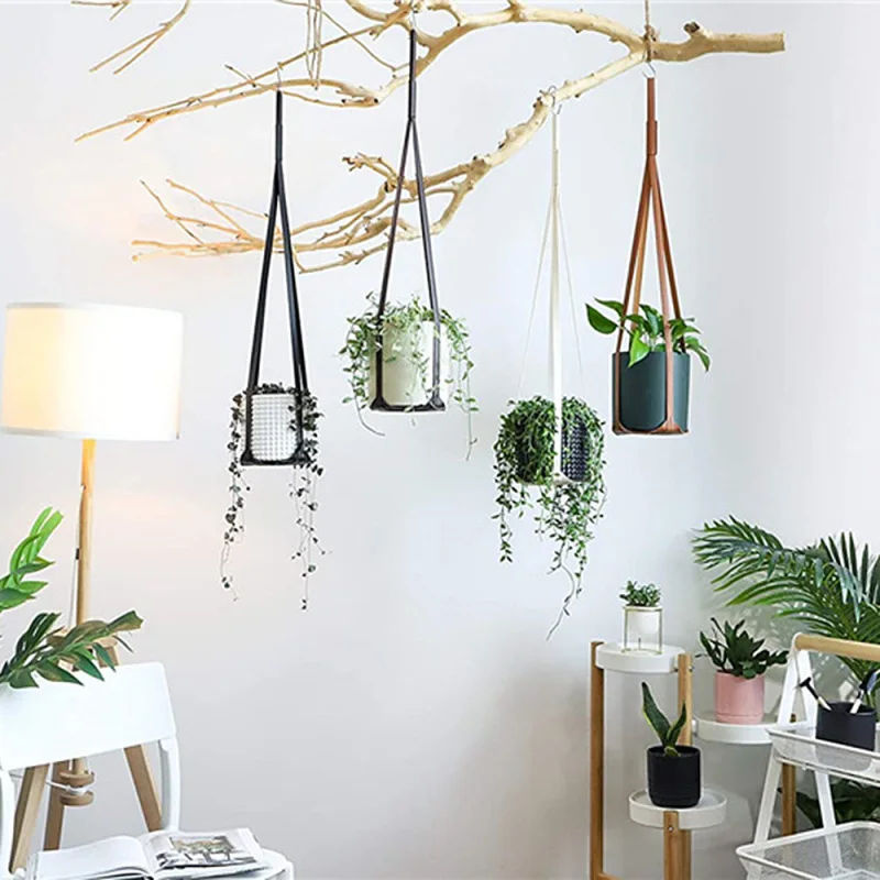 

DIY Handmade Craft Flower Pot PU Display Stand DIY Home Decoration Potted Plants Hanging Basket Rack