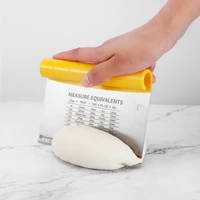 scraper 2 in 1 scraper stainless steel dough with measuring cutter blade roll handle flour dough scraper baking tools for cakes