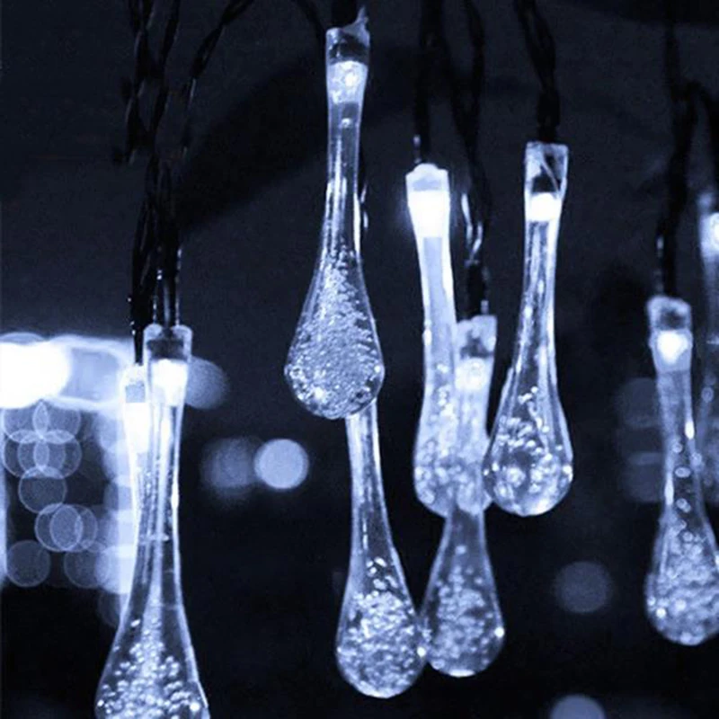 30/100 LED Solar String Lights Waterproof Raindrop Fairy for Patio Garden Party Lawn Holiday Decorations | Лампы и освещение