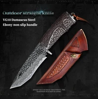 vg10 damascus steel hunting knife survival outdoor camping tactical knife with sheath hand knife high hardness fixed blade tools