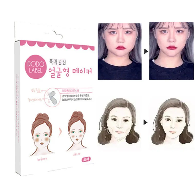 40 шт. невидимые тонкие наклейки для лица линия морщины провисание кожи v образная