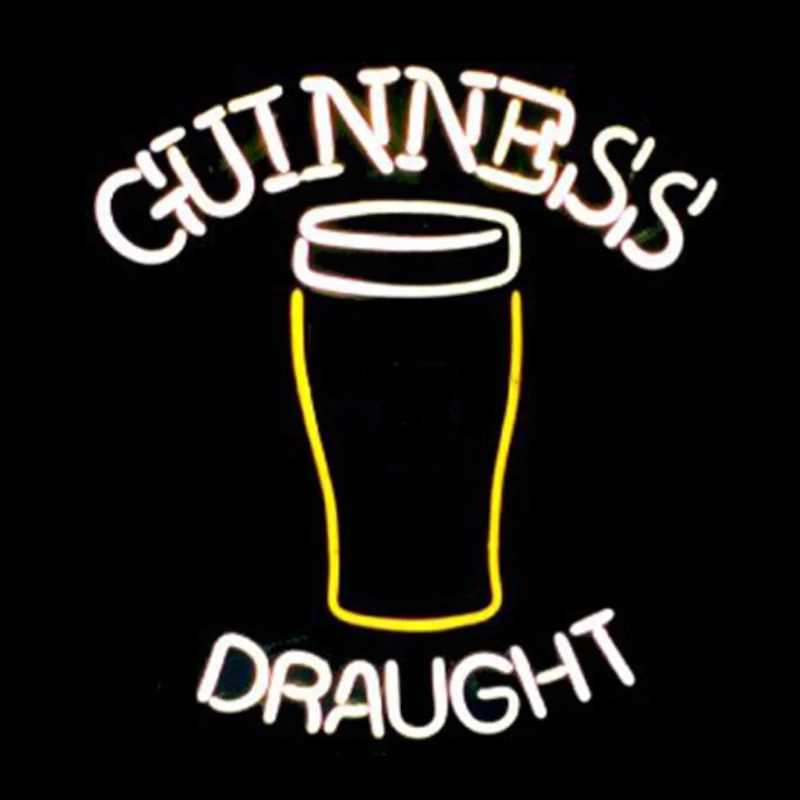 Стеклянная бутылка Guinness неоновая вывеска Настоящая стеклянная трубка ручной