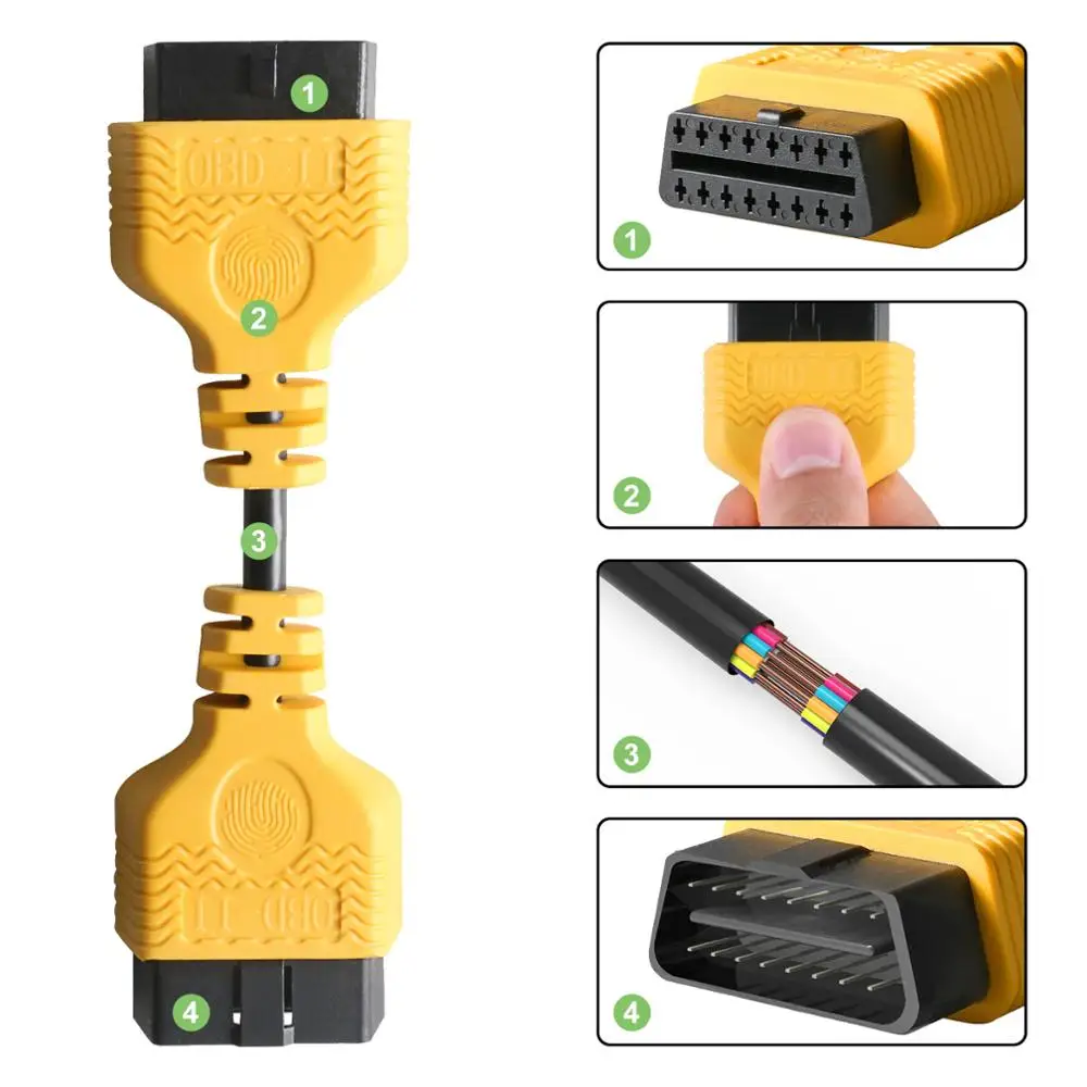 AUTOOL 14 см OBD2 удлинитель автомобильный для запуска IDIAG/Easydiag/Pro/Pro3/V/GOLO/Mdiag удлиненный