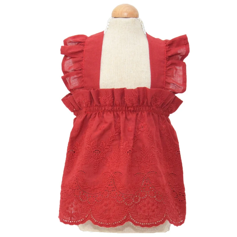 

Summer Cool and Breathable Thin Embroidered Hollow Puppy and Kitten Sling Dress Pet Cat and Dog Costume Photo Props