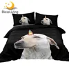 BlessLiving Dog Bedding Set 3D Print Unicorn Duvet Cover Sets Labrador Bed Cover Pet Animal Bedspreads 3pcs Lovely Home Decor 1