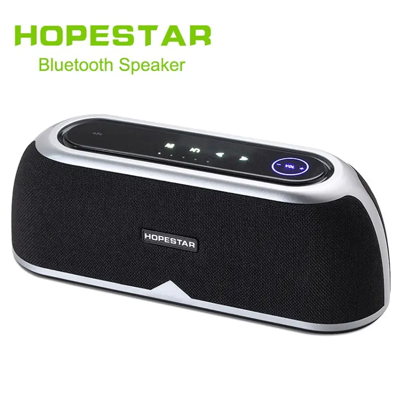 Черный HOPESTAR A4 Настольный bluetooth динамик высокой мощности высококачественный беспроводной динамик HIFI подарок сенсорный NFC - Цвет: Черный