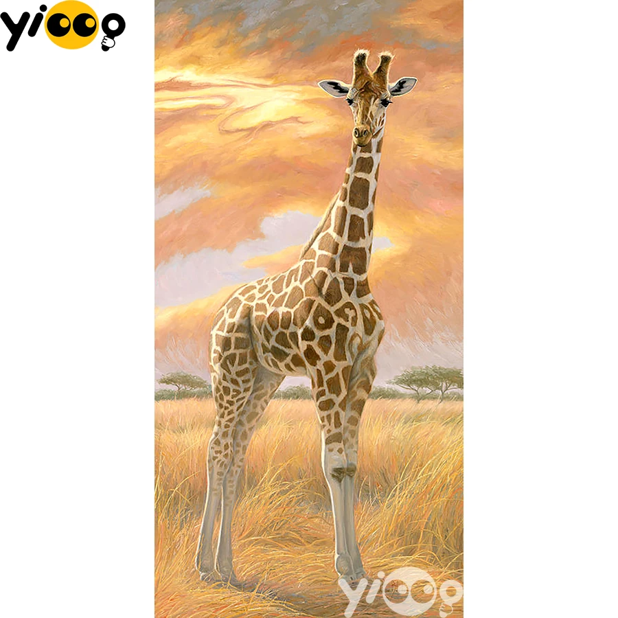 

Full Square Drill Diamond Painting Cross Stitch 5D Embroidery Mother Giraffe Rhinestone Mosaic Home Decor Gift XF0111