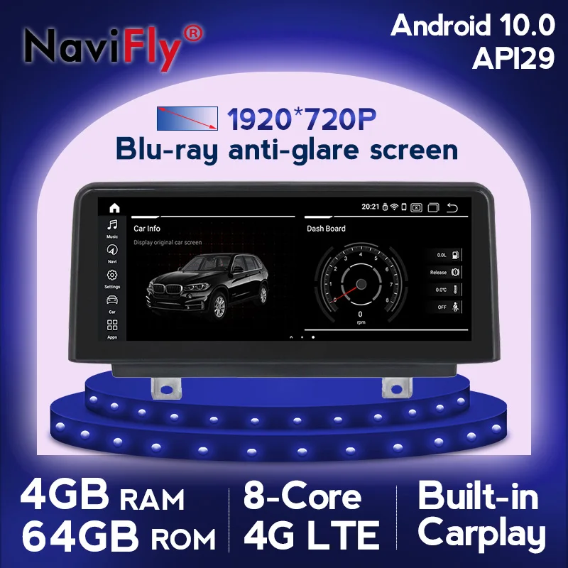 

NaviFly Android 10.0 Car multimedia Player for BMW F30 F20 F31 F22 F21 F32 F33 F36 Original NBT System Qualcomm Snapdragon 4G
