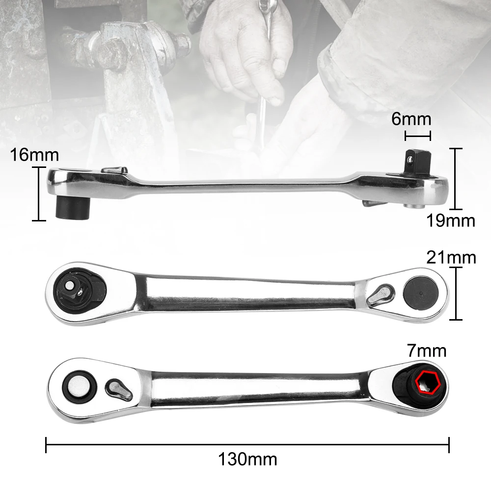 

Socket Ratchet Wrench Double Ended Quick Socket Bit Tool Contain Ratchet Handle Wrench Repair Tools Rod Screwdriver