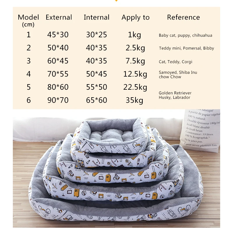 

Pet Bed House Dog Sofa Sleeping Beds Mat Cat Cushion Warm Cozy Soft Plush Nest Dog Baskets Waterproof Kennel Pets Supplies