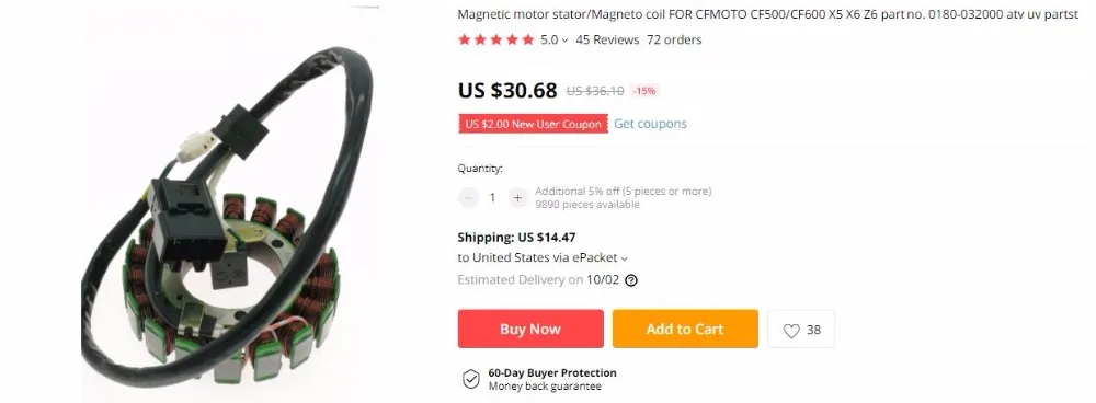 Магнитный статор двигателя/катушка магнето для CFMOTO CF500/CF600 X5 X6 Z6 часть № 0180-032000 atv uv partst