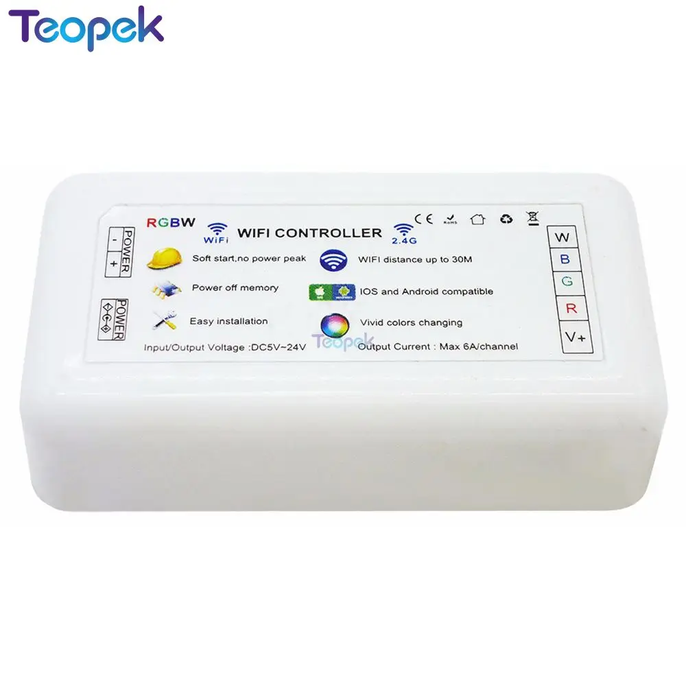 Светодиодный контроллер H802 с Wi Fi RGBW iOs Android APP фотовход 6 А * 4 канала выход для RGB