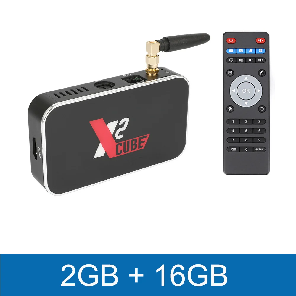 X2 PRO X2 cube Android9.0 Смарт ТВ приставка Amlogic S905X2 2G 16G 4G DDR4 3 2G приставка 2,4G/5G WiFi 1000M 4K HD медиаплеер - Цвет: 2GB 16GB