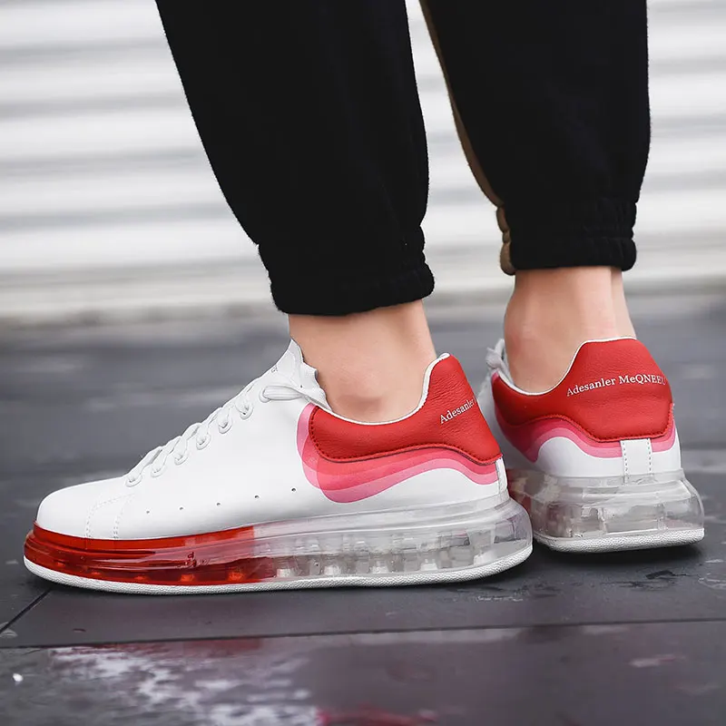 High quality new couple full PU air cushion casual shoes fashion sneakers tide gradient color men's sabots athletes | Обувь