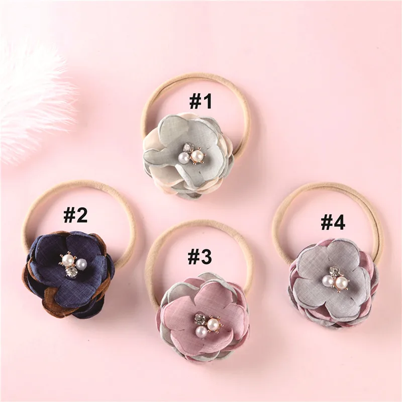 4 шт./лот кружевные повязки с цветами и жемчужинами для девочек летние пляжные