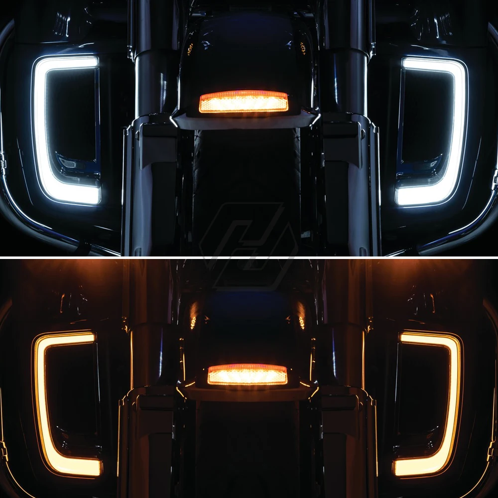 

LED Turn Signal Light Fairing Lower Grills Case for Harley Touring FLHTCU FLHTCUL FLHTK 2014-2020