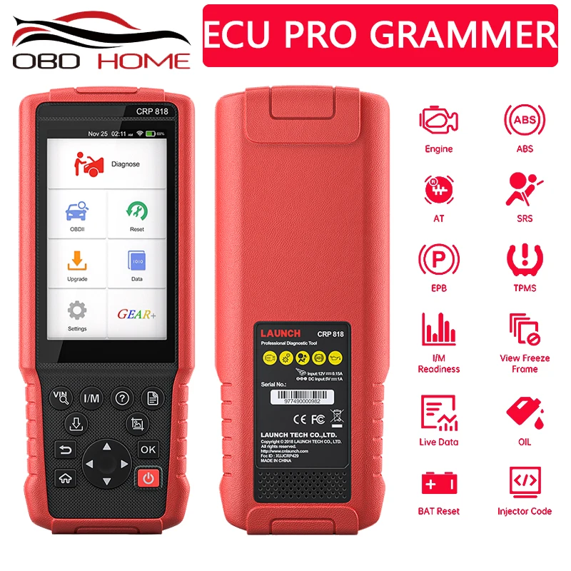 

OBD2 Full System Diagnostic Tool Launch X431 CRP818 PCM/Chassis/BCM/Electrical System With multi-language Free Update For AUDI
