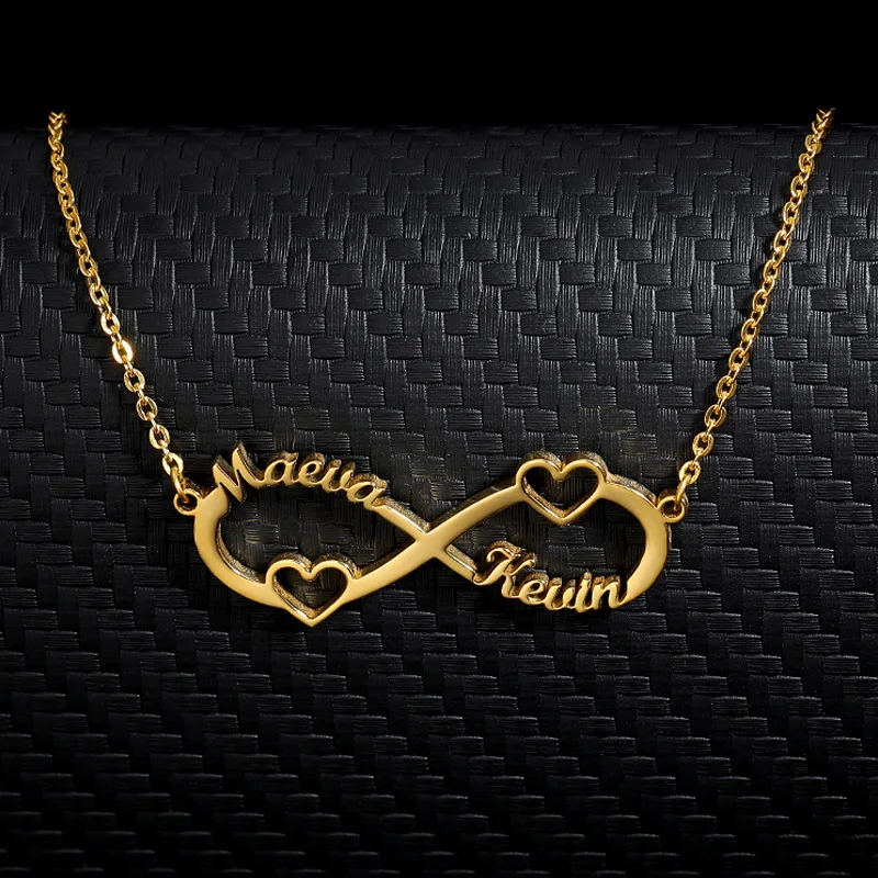 Ожерелье из нержавеющей стали под заказ с именем бесконечности для женщин и