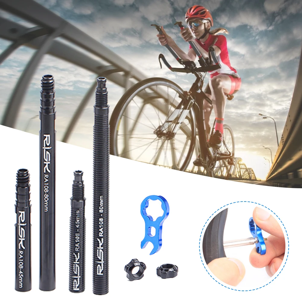 

45mm 80mm Bike Presta Valve Extender Bicycle Tube Valve Extenders Inner Tyre Valves Extension for Road Fixed Gear Bike Tyre